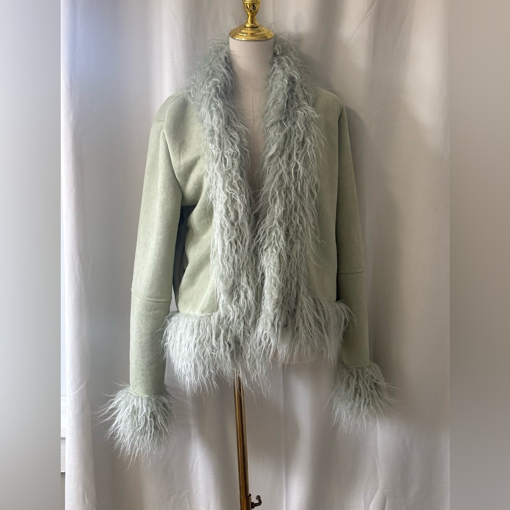 Beginning Boutique Faux Fur Light Teal Blue Fashion Jacket Bratz Doll Vibes